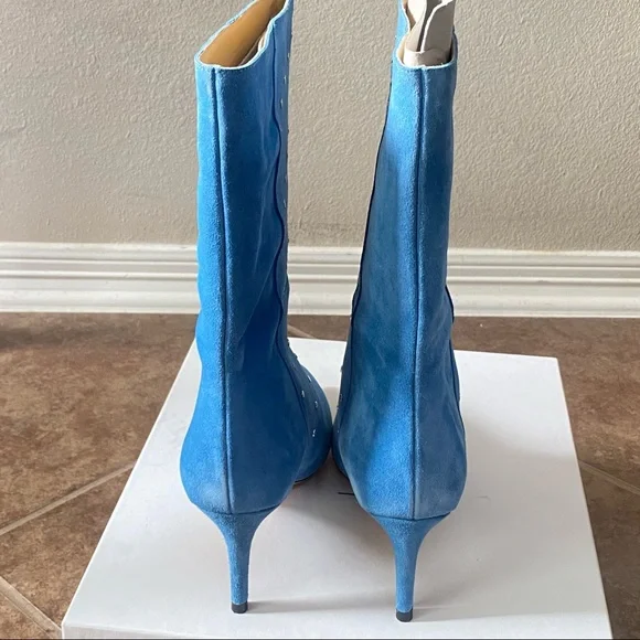 IRO Milliow Studded Blue Vintage Women's Ankle Leather Suede Boots Booties - Picture 11 of 13